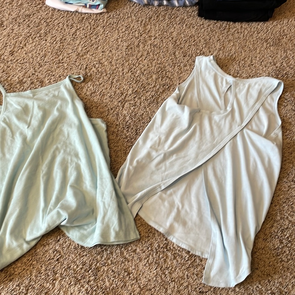 two washed blue tank tops - Picture 2 of 2